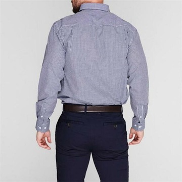 Темно-синяя мужская рубашка в клетку от Pierre Cardin, размер L