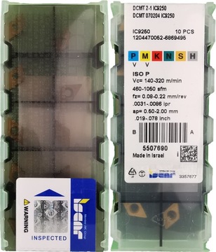 Płytki DCMT 070204 IC9250 ISCAR
