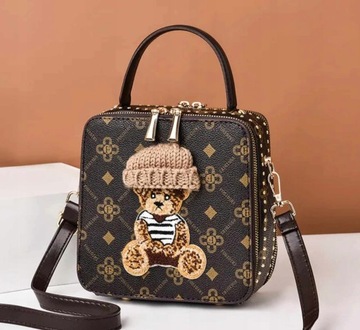 ЖЕНСКАЯ СУМКА MESSAGE, СУМКА НА ПЛЕЧЕ, СУМКА LITTLE BEAR TEDDY, КОРИЧНЕВАЯ