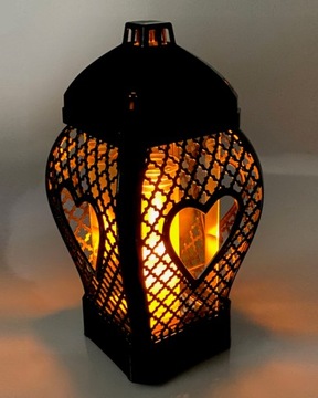 свеча-фонарь Glamour Heart Openwork белая 29 см