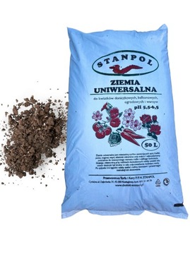 ZIEMIA UNIWERSALNA KWIATÓW OGRÓD PODŁOŻE WYSIEWU WARZYW TORF STANPOL 50L