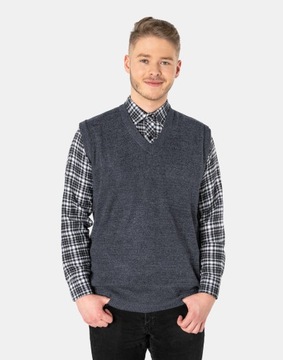 Sweter bez Rękawów Kamizelka Pulower 2989-02 r 4XL