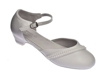 Buty komunijne białe baleriny na obcasie do komunii kom 41/24 roz. 36