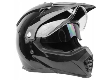 KASK CROSS ENDURO BLENDA SZYBA 901 CZARNY POŁYSK S