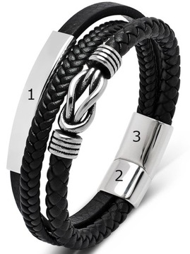 Мужской браслет с ГРАВИРОВАННЫМ узлом бесконечности