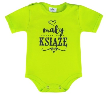 Body krótki rękaw z napisem MAŁY KSIĄŻĘ - r. 98