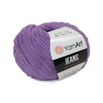50g włóczka, 55% bawełna 45% akryl, YarnArt Jeans fiolet 72