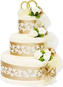 ORYGINALNY Prezent na Ślub Tort z Ręczników HAFTY