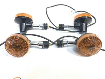 Kierunkowskazy Chromowane / Czarne Okrągłe HQP