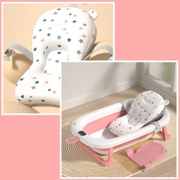 СКЛАДНАЯ СИЛИКОНОВАЯ БОЯ С ЖК-ТЕРМОМЕТРОМ + ПОДУШКА НА ПОДГОЛОВНИК ВАННА