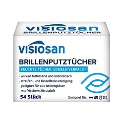 Chusteczki nawilżane do czyszczenia okularów Visiosan 54 sztuki