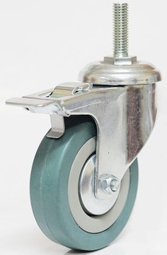 ПОВОРОТНОЕ КОЛЕСО СЕРОЕ КОЛЕСО 75 мм PIN 10 ТОРМОЗ