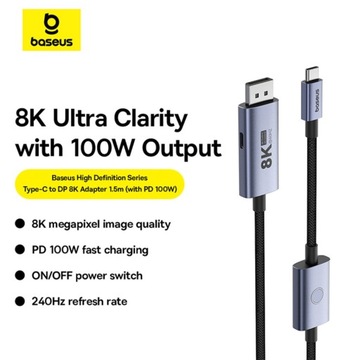 USB-C — DisplayPort DP 8K PD, 100 Вт, кабель серии высокой четкости, 1,5 м