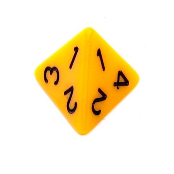 KOMPLET KOŚCI DO GRY RPG MATOWE ŻÓŁTE REBEL