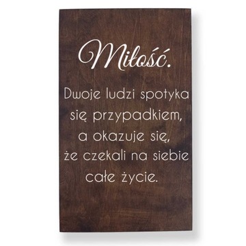 Tablica powitalna na ślub i wesele, Tablica miłość 30x50