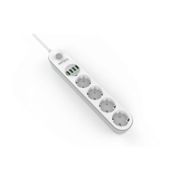 PRZEDŁUŻACZ Z USB 2m WYŁĄCZNIK 4GNIAZDA 4PORTY USB