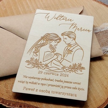 СВАДЕБНЫЕ СУВЕНИРЫ, ДЕРЕВЯННАЯ ОТКРЫТКА, СВАДЕБНЫЙ ПОДАРОК ​​ДЛЯ НЕВЕСТНЫХ