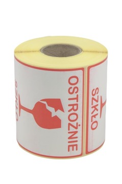 ETYKIETY TERMOTRANS. OSTROŻNIE SZKŁO 100x100 A'500