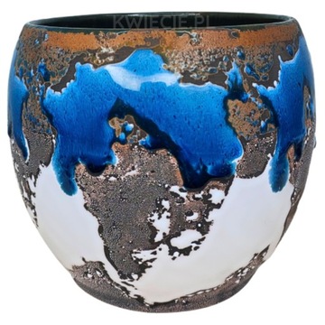 Osłonka CERAMICZNA kula NIEBIESKA GLOBI Ø 11,5 cm