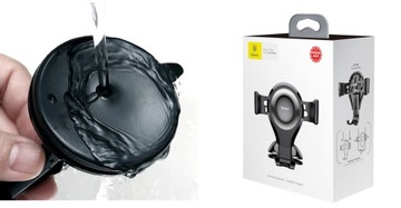 Автомобильный держатель Baseus Osculum Gravity с черным зажимом на присоске