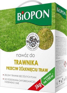 Nawóz do TRAWY TRAWNIKA przeciw żółknięciu BiOPON granulowany 3kg