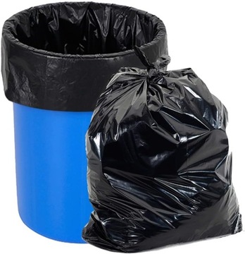 WORKI NA ŚMIECI BARDZO MOCNE UNIWERSALNE CZARNE 60L x 50 sztuk HDPE
