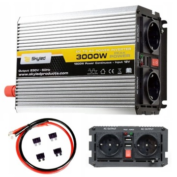 PRZETWORNICA NAPIĘCIA SAMOCHODOWA 3000W 12V 230V