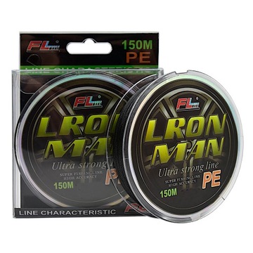 czarna PLECIONKA WĘDKARSKA LRON MAN 150m PRO FL 0,25mm 20,2kg