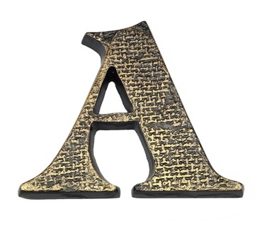 LITERA NA DOM 10 CM ZŁOTA CZERŃ 100 % MOSIĄDZ A