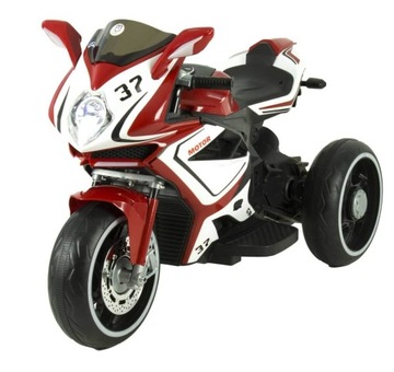 MOTOR NA AKUMULATOR ŚWIECACE KOŁA ŚWIATŁA LED MUZYKA USB MP3 CZERWONY