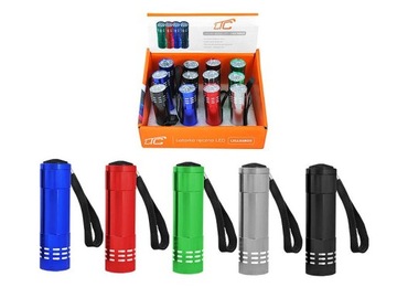 Latarka ręczna 9 LED SZPERACZ Metal MIX KOLOR LL36
