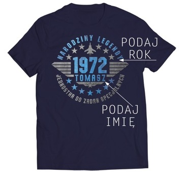KOSZULKA TOP GUN NA URODZINY PODAJ IMIĘ I ROK S