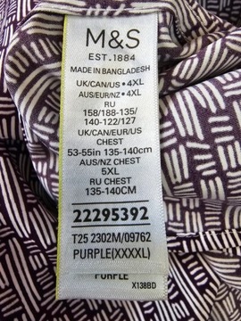 M&S koszula męska fioletowa print 4XL