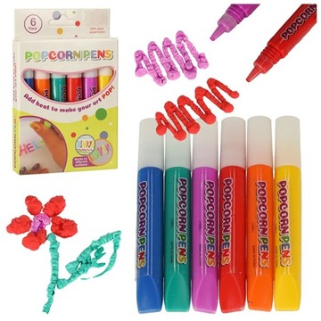 Flamastry mazaki magiczne projekt 3D efekt popcorn PEN 6 SZTUK