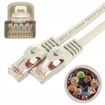 NEKU Kabel Patchcord ekran S/FTP kat.7 szary 2m