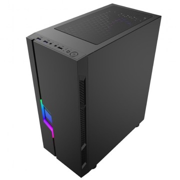 ЧЕРНЫЙ ИГРОВОЙ КОРПУС С ЦВЕТНОЙ ПОДСВЕТКОЙ RGB ВЕНТИЛЯТОР ОКНО ATX