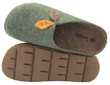 INBLU KAPCIE FILCOWE KLAPKI DAMSKIE ED13 BAMBOSZE DOMOWE LEKKIE ZIELONE 38