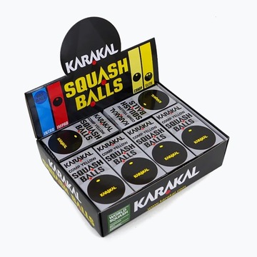 Шарики для сквоша Karakal Comp Yellow Dot 12 шт черные OS.