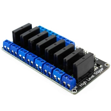 Релейный модуль SSR, 8 каналов, 5 В, высокий триггер
