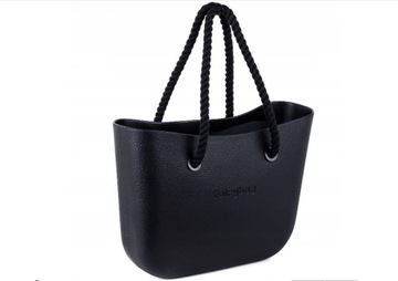 Torebka Gumowa Jelly Bag Damska Czarna Rozmiar A4