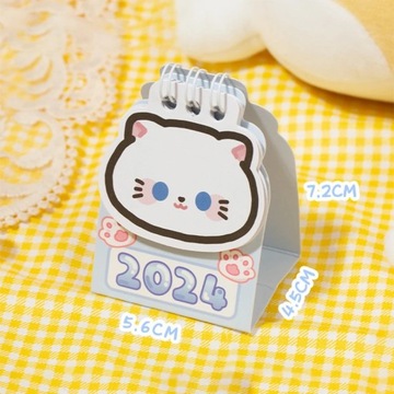 2024 Calendar Cartoon Cat Desk Calendar Mini