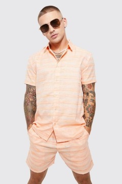 BOOHOOMAN POMARAŃCZOWY DWUCZĘŚCIOWY KOMPLET SPODENKI KOSZULA WK2 NG2__XL