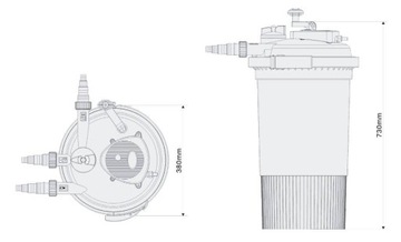 НАПОРНЫЙ ФИЛЬТР С УФ-ЛАМПОЙ 18ВТ ДЛЯ ПРУДА ОБЪЕМОМ ДО 30м3