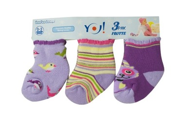 KP291 Skarpety niemowlęce YOCLUB 0-3M 3PAK
