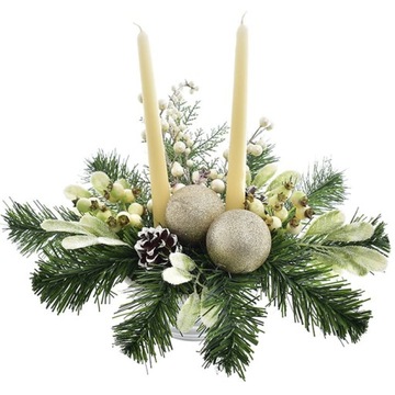 РОЖДЕСТВЕНСКИЕ УКРАШЕНИЯ УКРАШЕНИЕ СТОЛА ИСКУССТВЕННЫЕ ЦВЕТЫ СВЕЧИ ДОМ