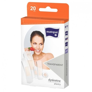 Przezroczyste plastry z opatrunkiem TRANSPARENT 20 szt.