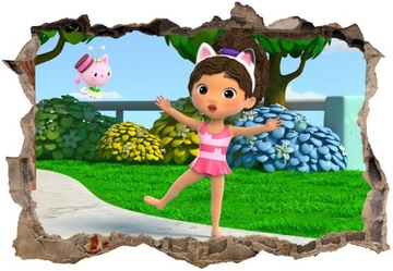 Кошачий домик Габи, 130х90, 3D стикер, постер