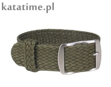 Pasek do zegarka jednoczęściowy nylononowy parlon 22 mm khaki