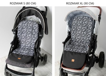 Черная вставка в коляску с цветочным принтом Lilo XXL 100 см