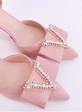 ПРОСТЫНЬ MOLO ИЗ РОЗОВОЙ ЗАМШИ С ЦИРКОНИЕМ R39